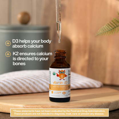Organic Liquid Vitamin D3 with K2