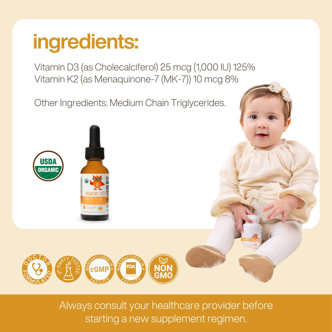 Organic Liquid Vitamin D3 with K2